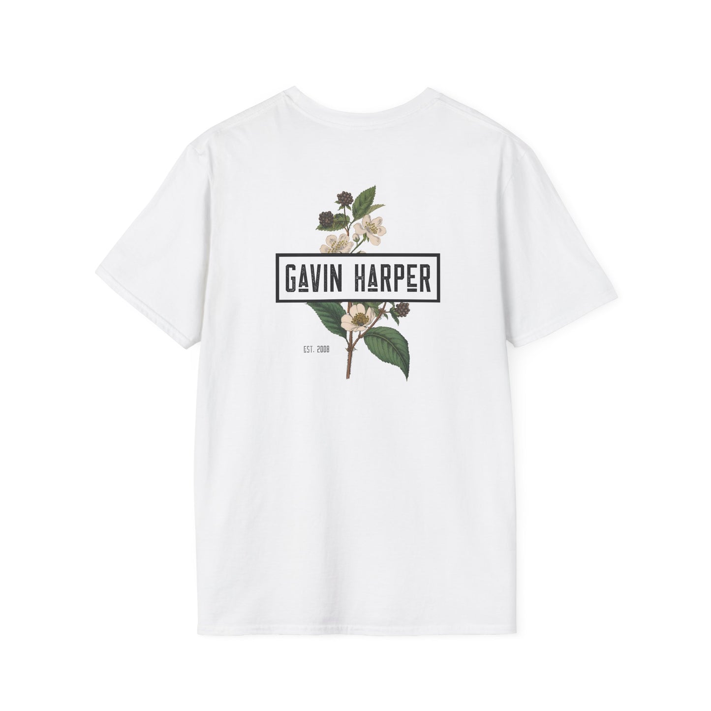 Black Bear and Summer Blackberries T-Shirt - White