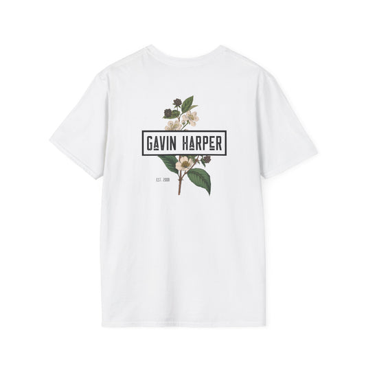 Black Bear and Summer Blackberries T-Shirt - White